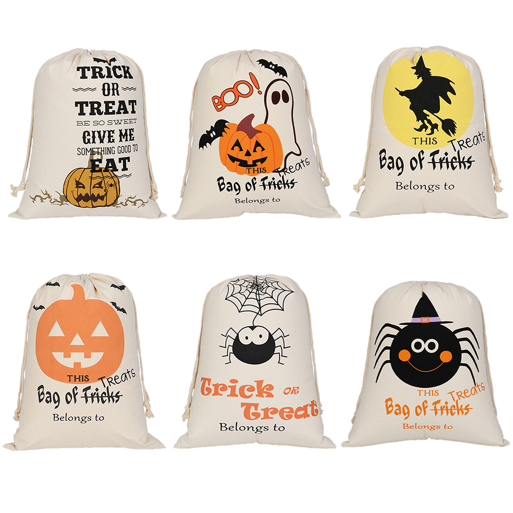 Aspire Halloween Large Drawstring Bags, Wholesale Canvas Storage Bag Halloween Decorations