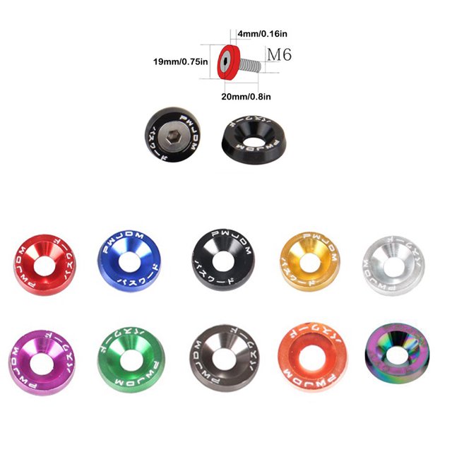 Maoww Ensemble Assorti de 10 Pcs de Vis et Rondelles de Voiture, Boulons de Véhicule, Trousse de Rondelle Décorative, Pièces de Rechange Automobile Automobile, Violet