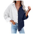 thumbnail image 2 of Chemise en Velours Côtelé pour Femmes Veste à Manches Longues Top Coat, 2 of 9