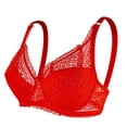 thumbnail image 1 of MIASHUI Bras for Women Underwire Bra Lace Floral Bra Unlined Unpadded Plus Size Full Coverage Bra, 1 of 3
