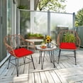 thumbnail image 1 of Costway Ensemble Bistro en Rotin pour Patio 3 Pcs Table Basse Fauteuil Jardin Coussin Rouge, 1 of 10