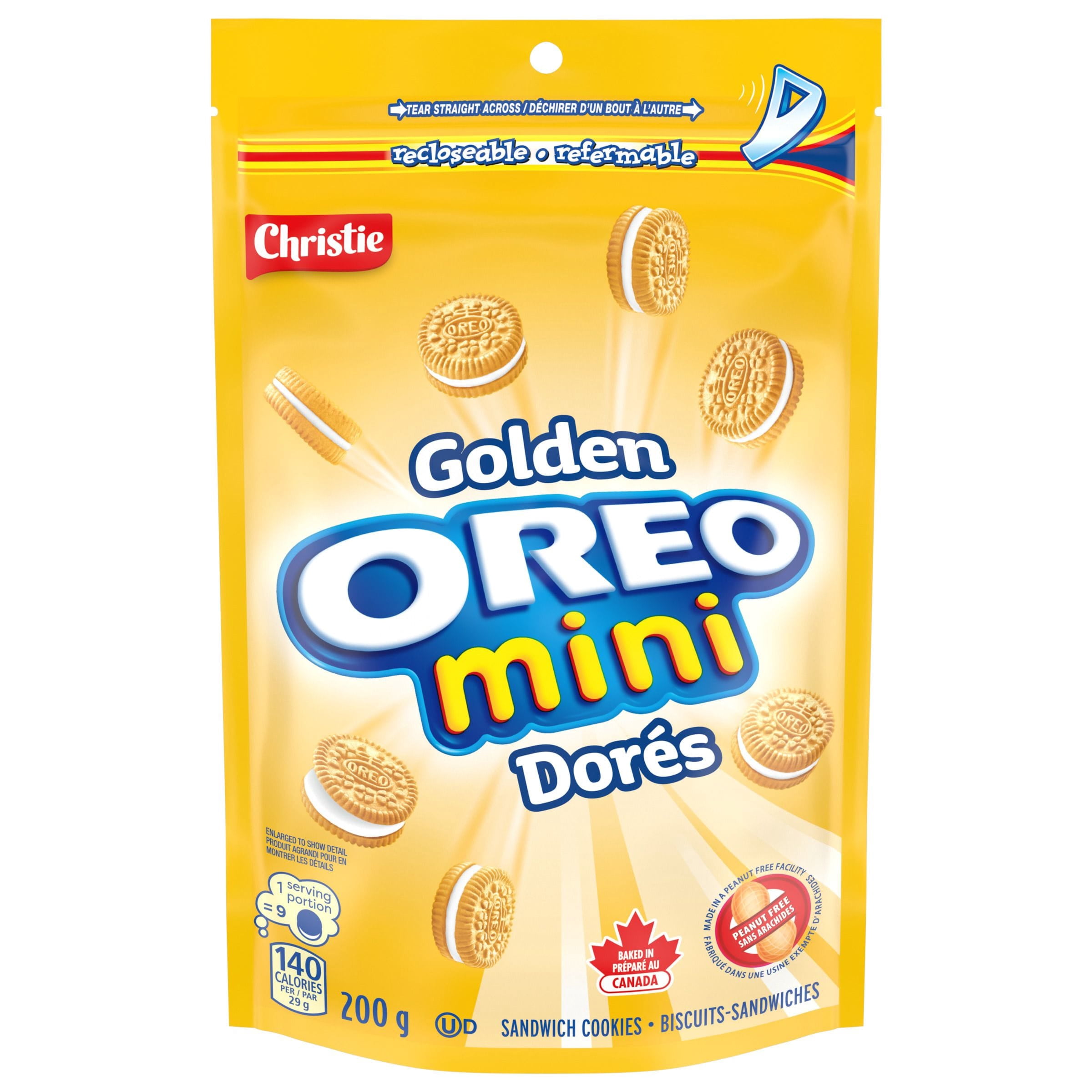 OREO, Mini Golden Cookies, Made in a Peanut-Free Facility, School Snacks