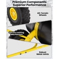 thumbnail image 2 of Efficient Snow Removal – Heavy Duty 36-Inch Steel Snow Shovel with All-Terrain Wheels, Adjustable Multi-Angle Blade & Ergonomic 5-Height Handle – Driveways, Sidewalks, Yards – Yellow, Large Double Rod, 2 of 8