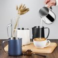 thumbnail image 1 of Lubelski Pichet de Cuisson à la Vapeur pour Café 450 ml, Qualité Alimentaire, Poignée Ergonomique, Pichet pour Faire Mousser le Lait, Acier Inoxydable, Bec en V, Pichet à Lait, Tasse, Accessoires pour Machine à Espresso, 1 of 7