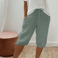 thumbnail image 2 of Timegard Womens Shorts Elastic High Waist Bottom Drawstring Shorts Summer Casual Solid Color Shorts, 2 of 7
