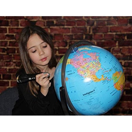 Replogle Intelliglobe II Globe Interactif de Luxe pour Enfants, 12 Pouces avec Support, Jouet Éducatif pour Enfants de 4 à 8 Ans