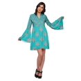 thumbnail image 1 of Moomaya Robe Plissée pour Femmes Grande Taille Robe Mini à Longues Manches Évasées, 1 of 6