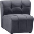 thumbnail image 3 of Meridian Furniture Limitless Gray Velvet Modular Chair, 3 of 7