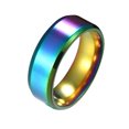 thumbnail image 2 of Trayknick 1 Pc Ring Unisex Stainless Steel Mirror Lightweight Finger Ring for Wedding Colorful US 8, 2 of 13