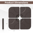 thumbnail image 3 of Costway 20" Patio Offset Umbrella Base Stand Water Filled Base Weights Sand Plate Set Brown, 3 of 10