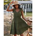 thumbnail image 3 of YNIQUE Womens Summer Casual Spaghetti Strap Smocked Ruffled Vacation Mini Dress, 3 of 6