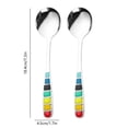 thumbnail image 3 of EGNMCR Kitchen Gadgets, Kitchen Accessories, Kitchen Utensils, Kitchen Tool Stainless Steel Round Spoon High Colour Value Household Cute Eating Soup Spoon Handle Spoon Stainless Steel Spoon, 3 of 6