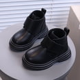 thumbnail image 5 of Bottes d'Hiver pour Enfants Couleur Unie en Cuir Court Style Britannique, 5 of 5