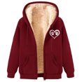 thumbnail image 2 of LOVZFMLL Vestes pour Femmes Sweat à Capuche en Polaire Imprimée à la Mode, 2 of 4