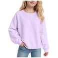 thumbnail image 1 of WUANDIXFA Chandails pour Tout-Petits Filles Chandail à Manches Longues Confortable Doux à la Mode et Décontracté Filles Chandail à Manches Longues à Col Rond Violet, 1-2 Ans, 1 of 5