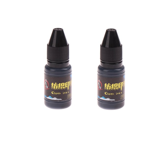 2 pcs 10 ml Name Stamp Refill Ink Seal Stamp Oil for Clothing Wash Not Fade Ink 2 pcs