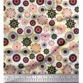thumbnail image 1 of Soimoi polyester Crepe Fabric Mandala Kaleidoscope Printed Fabric 1 Yard 52 Inch Wide, 1 of 3