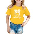 thumbnail image 1 of Chemises pour Bébé Fille Grandes Tailles Enfants Filles Imprimé Graphique Mignon Col Rond Manches Courtes T-Shirt Décontracté d'Été, 1 of 4