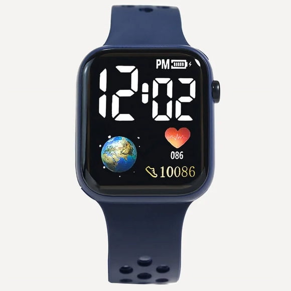 New LED Sports Watches For Children Men and Women Digital Electronic Girls Watch Casual Silicone Wristwatches Droshipping Deep Blue Diqiu_2