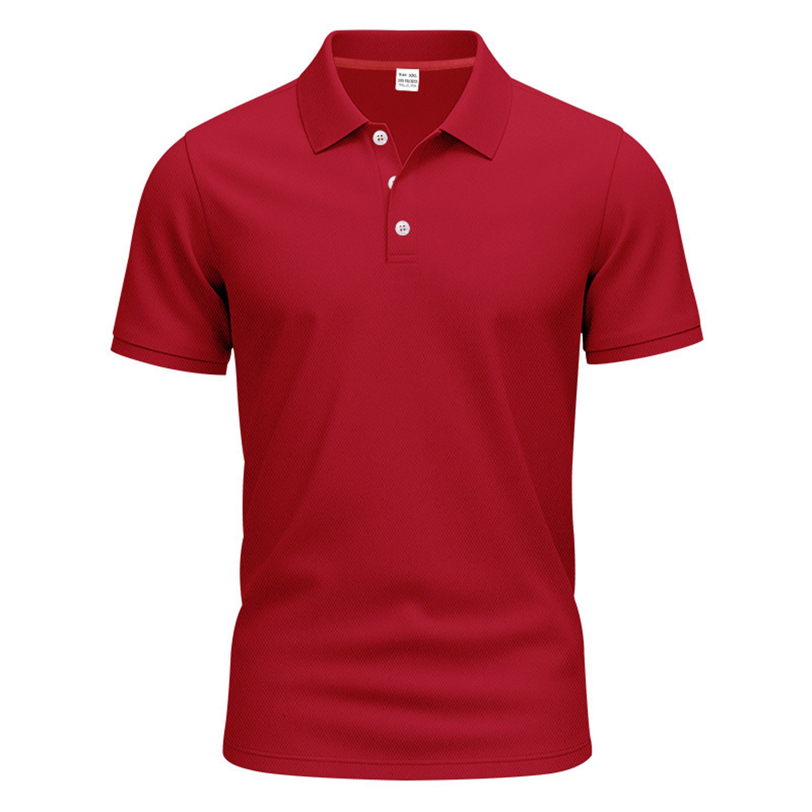 Chemise à Manches Courtes pour Homme à Col à Revers Unie - Polyester, Coupe Décontractée et Ample, Design à Boutons, pour l'Extérieur et l'Intérieur