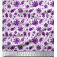 thumbnail image 1 of Soimoi Rayon Fabric Leaves & Cosmos Floral Printed Craft Fabric by the Yard 42 Inch Wide, 1 of 3