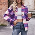 thumbnail image 4 of Penkiiy Veste Sans Capuche Ample à Carreaux Imprimée pour Femme P Rose Vif, 4 of 8