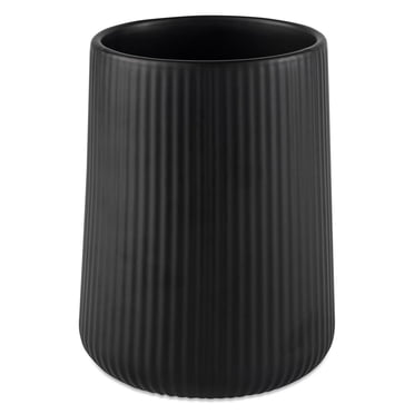 Thyme & Table, Ceramic Ribbed Kitchen Utensil Holder, Black