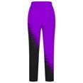 thumbnail image 3 of FAIWAD Women's High Waist Straight Leg Linen Pants, Color Block, Drawstring, Loose Trousers with Pockets, 3 of 4