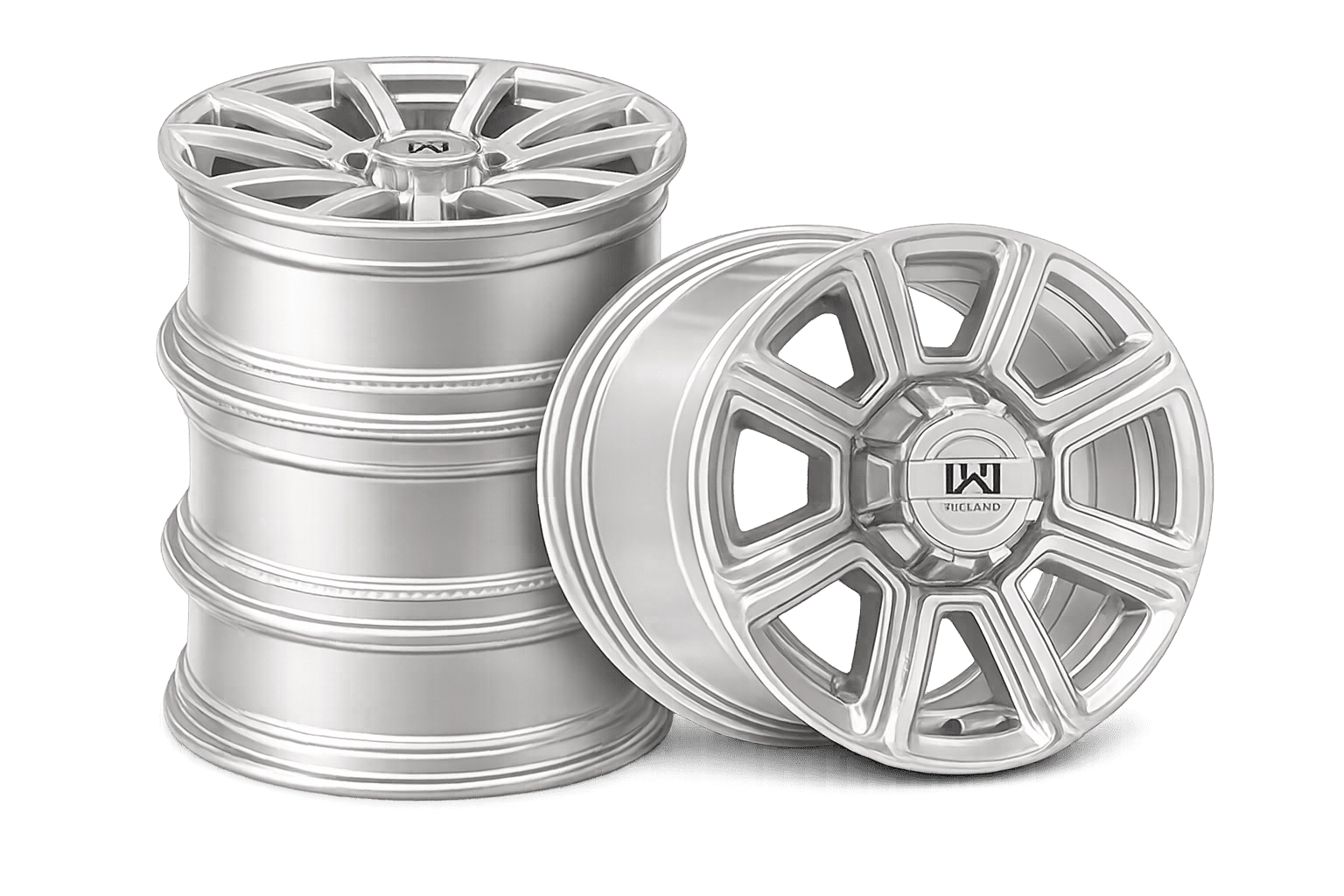 4 x jantes Wildland Hurricane en alliage Argent de 17x8 pouces pour 2011 - 2026 Chevrolet Silverado 2500 HD