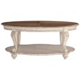 thumbnail image 4 of Ashley Furniture Realyn Table Basse Ovale en Blanc Ébréché et Brun, 4 of 7