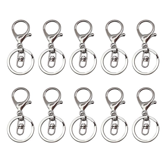 Maytalsory 10pcs Metal Carabiners Lobster Claw For Keychain - Strong And Functional Accessories For Easy Key WhiteK lobster +spla 1Set