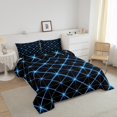 thumbnail image 3 of Erosebridal Futuristic Stripes Bedding Full Comforter Set, Modern Abstract Down Comforter, Minimalism Room Decor, Reversible 3pcs, 3 of 8