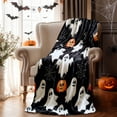 thumbnail image 3 of Fall Throw Blanket Spooky Halloween Digital Print Flannel Blanket AllSeason Sofa Throw Halloween Throw Blankets, 3 of 6