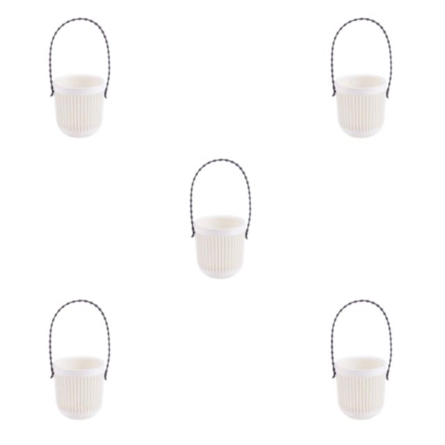 Transemion ABS Decorate With Lightweight Planter With Removable Strape And Wall-Mount Option Inner Layer Hollowed Out For Better White 8.7*9.5*20.5cm 5Set