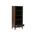 thumbnail image 3 of Simpli Home Harper Bibliothèque Moderne Mi-Siècle en Bois Dur Massif 60 Pouces x 24 Pouces avec Rangement, Brun Noyer, 3 of 6