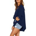 thumbnail image 4 of WEIYLL Ladies T Shirts Oversized Tunic With Leggings Long Sleeve Fall Sweaters Navy Tops Sizes XL, 4 of 6