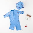 thumbnail image 3 of Sunnyoo Infant Boys Short Sleeve Zip Up Rash Guard One-Piece Swimsuit Quick Dry Bathing Suit, 3 of 6