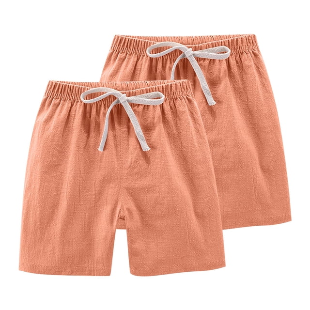 RXIRUCGD 2025 Summer Clothes for Kids 2PC Children's Summer Solid Casual Sports Shorts With Drawstring For Kids