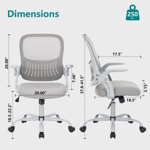 30" chaise de bureau haute avec repose-pied réglable, chaise de rédaction ergonomique pour bureau debout, noir/gris/puces