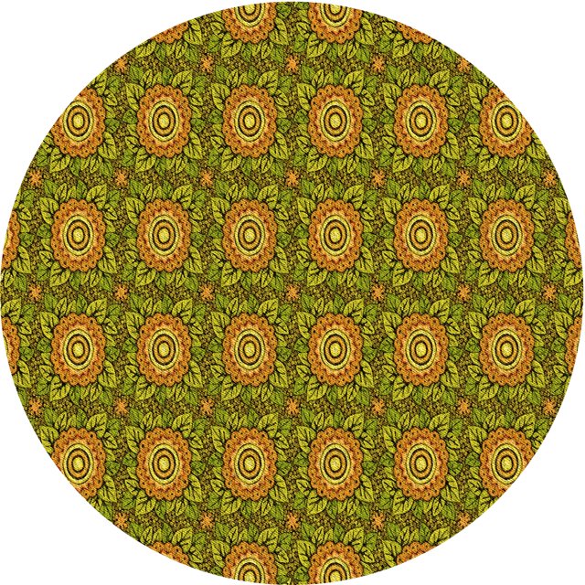 Ahgly Company Machine Washable Indoor Round Transitional Dark Bronze Brown Area Rugs, 7' Round