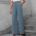 thumbnail image 2 of Timegard Work Pants for Women Casual Office Loose Pants Fall Ruched Straight Leg High Waist Trousers, 2 of 7