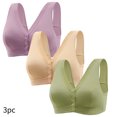 thumbnail image 2 of Timegard 3pc Front Closure Bras for Women Plus Size Wirefree Full Coverage Comfort Everyday Bralette, 2 of 3