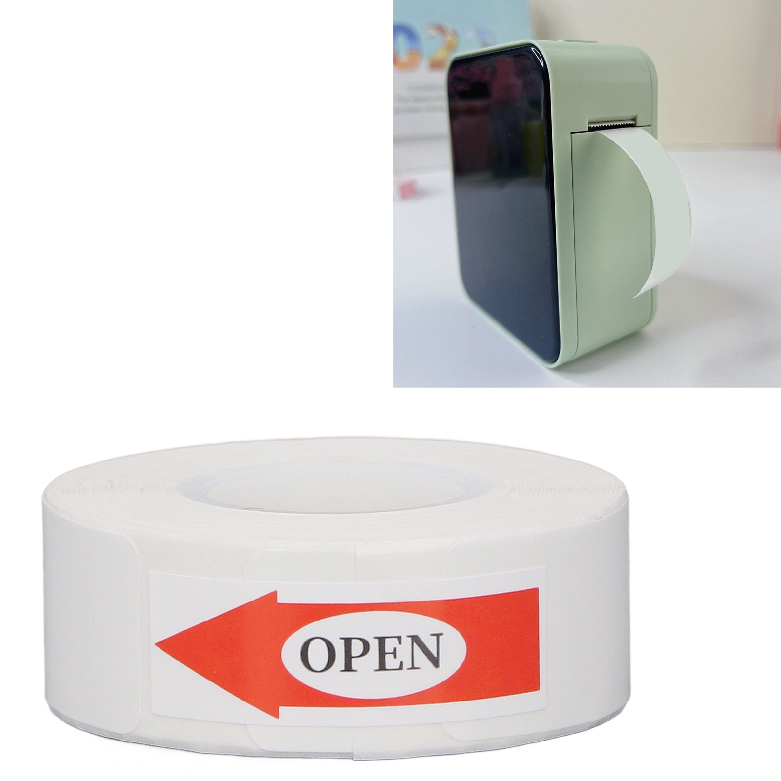 Label Printer Paper, Inkless Mini Printing Paper White Wide Application 200 Sheets Oilproof  for Label