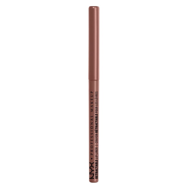 NYX Professional Makeup Mechanical lip Pencil in Nude, a slim twist-up lip liner pencil with smooth matte nude casing and black printed branding, designed for precise lip contouring and long-lasting wear with creamy, pigmented formula.