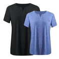 thumbnail image 3 of tarylea 2PC Womens Plus Size Short Sleeve Shirts Solid Color T Shirts Round Neck Plain Basic Tees, 3 of 3