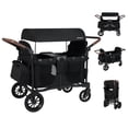 thumbnail image 1 of Babyjoy Wagon Stroller, Foldable 4-Seater Push-Pull Toddler Stroller with Removable Canopy Black, 1 of 10