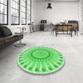 thumbnail image 4 of Ahgly Company Tapis d'Intérieur Lavables à la Machine, Carrés, Transitionnels, Verts, Tapis de Zone, 4 Pieds Carré, 4 of 7