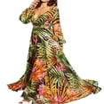 thumbnail image 5 of Robe Maxi Boho Manches Longues Col en V Tunique Ample Robes Caftan Femmes Plage Vacances Robe Longue Robes d'Été Grande Taille, 5 of 5