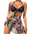 thumbnail image 1 of Birdeem Womens Printed High Waisted Split Swimsuit Three-Piece Swimsuit Set, 1 of 1