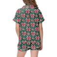 thumbnail image 3 of Satin Pajama Set for Girls Comfortable Two Piece Loungewear with Classic Button Down Design and Soft Short Sleeves, 3 of 3
